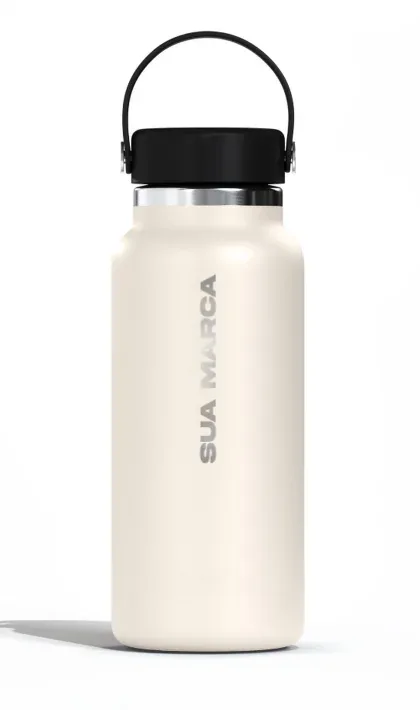 Gravação em garrafa off-white